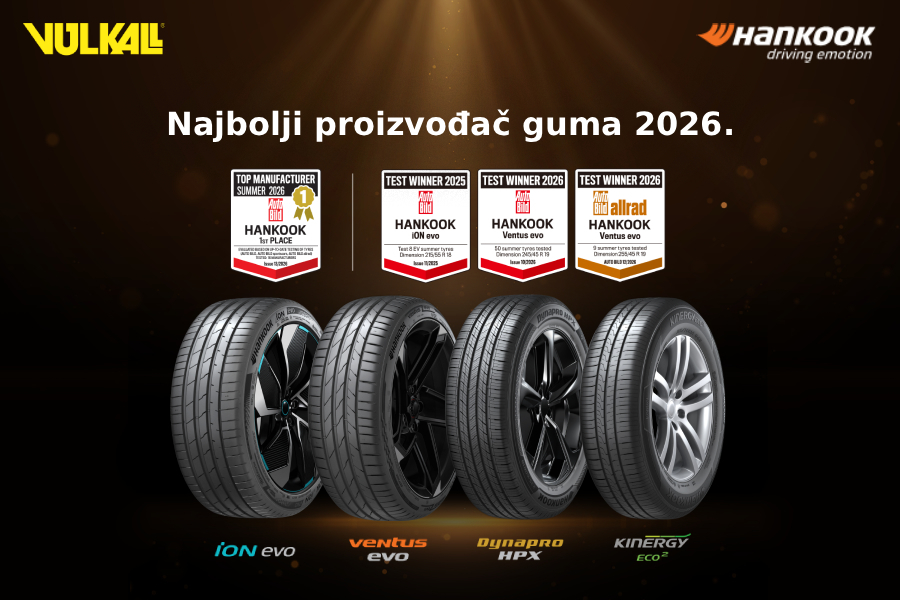 REZULTATI NAJNOVIJIH TESTOVA: Hankook predvodi Auto Bild ljestvicu najboljih proizvođača guma 2026